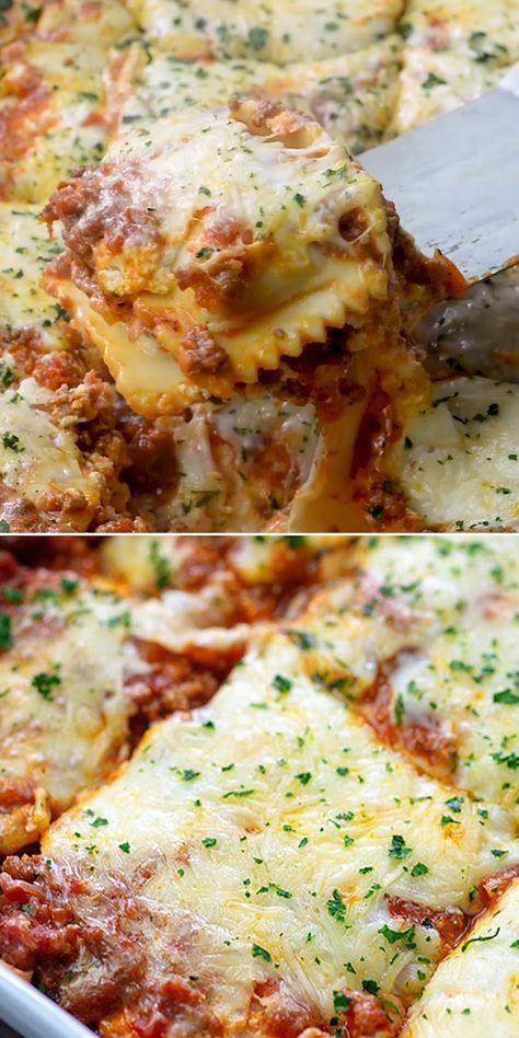 Ravioli Lasagne, Arabic Bread, Oven Baked Chicken Parmesan, Easy Recipies, Resep Pasta, Future Chef, Ravioli Lasagna, Lasagna Casserole, Recipes Meat