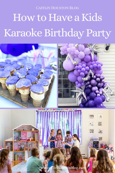 Karaoke Bday Party Ideas, Barbie Karaoke Party, Karaoke Kids Birthday Party, Kids Karaoke Party Ideas, Girl Fourth Birthday Party Ideas, Karaoke Party Ideas At Home, Karaoke Birthday Party Ideas, Diy Karaoke Party, Karaoke Party Ideas Decoration