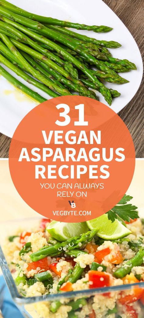 Vegan Asparagus Recipes, Vegan Asparagus, Asparagus Dishes, Cream Of Asparagus Soup, Oven Roasted Asparagus, Vegan Potato Salads, Asparagus And Mushrooms, Easy Potato Salad, Recipes For Summer