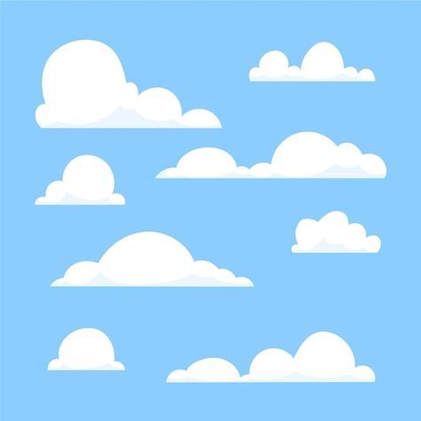 Free Vector | Clouds collection Cloud Vector Illustration, Cloud Art For Kids, Cloud Illustration Design, Community Stickers, Cloud Pattern Design, Cloud Cartoon, Cloud Poster, Cloud Graphic, Clouds Illustration