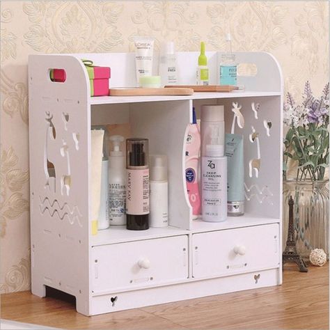 (paid link) Best Make up Organizers to Store All Your Products In Bathroom Countertop Organizer, Bathroom Shelf Organization, Bathroom Vanity Storage, Desktop Shelf, Desktop Drawers, Countertop Organization, Cosmetics Storage, Countertop Organizer, Deer Design