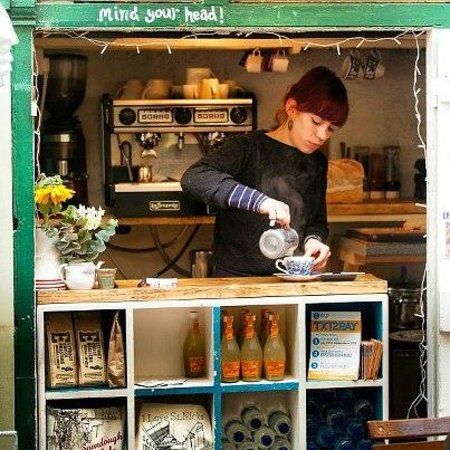 St Nicholas Market Bristol, Cafe Deco, Tiny Cafe, Cafe Space, Small Coffee Shop, Cafe Concept, Coffee Ideas, Bristol England, Small Cafe