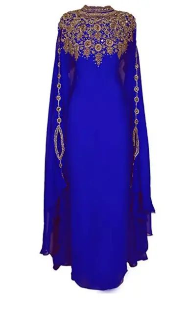 SALE New Moroccan Dubai Kaftans Farasha Abaya Dress Very Fancy Long Gown MS 220 Long Sleeve Chiffon Maxi Dress, Arabic Party, Farasha Abaya, Moroccan Kaftan Dress, Formal Lounge, Hijab Designs, Beach Kaftan, Afrikaanse Mode, Kaftan Maxi Dress