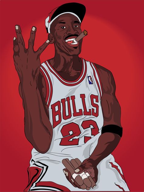 Digital illustration of Basketball Legend Michael Jordan (Instagram: abhijith.v_) Jordan Cartoon, Michael Jordan Wallpaper, Jordan Painting, Jordan Wallpaper, Michael Jordan Poster, Jordan Art, Michael Jordan Art, Basketball Drawings, Nba Artwork