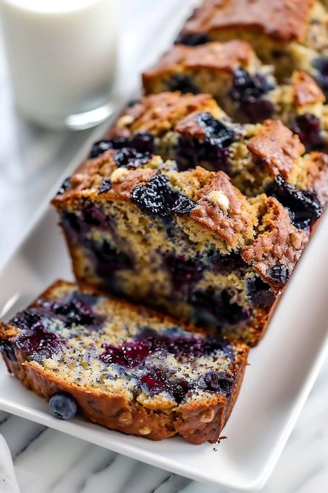 Blueberry Banana Loaf, Banana Bread Recipe With Blueberries, Banana Breakfast Bread, Blueberry Banana Loaf Recipe, Easy Banana Blueberry Bread, Banana Blueberry Bread Recipe Moist, Lemon Blueberry Banana Bread, Banana Blueberry Bread Recipe, Banana And Blueberry Bread