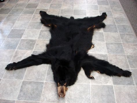 Bear Pelt, Log Cabin Decor, Black Bear, Cabin Decor, Taxidermy, Log Cabin, Tanning, Cabin, Log