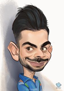 RETHISH ART: Virat Kohli caricature Monochrome Painting, Eyeball Art, Personalized Caricature, Caricature Sketch, Drawing Cartoon Faces, Caricature From Photo, Funny Caricatures, Caricature Artist, Celebrity Caricatures