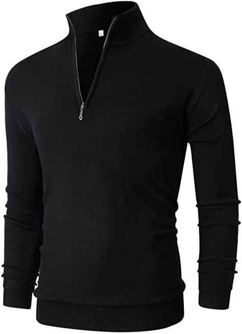 #slimfit #zip #mockneck #polosweater #longseelve #quarterzip Mens Knit Sweater, Mens 1/4 Zip, Casual Turtleneck, Mens Turtleneck, Turtleneck Pullover, Henley Sweater, Mens Henley, Autumn Clothes, Quarter Zip Sweater