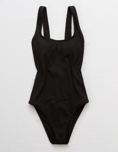 Aerie Ribbed Scoop One Piece Swimsuit One Peice Bathing Suits, One Piece Swimsuit For Teens, Cute One Piece Swimsuits, Bathing Suits One Piece, Swimsuits Outfits, Free Jeans, Summer Capsule Wardrobe, Cute Bathing Suits