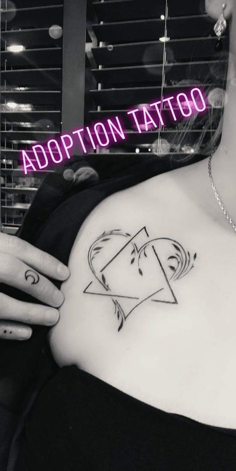 Mom And Daughter Tattoos Adopted, Adopted Daughter Tattoos, Adoption Logo Tattoo, Tattoos For Adoption, Adoption Symbol Tattoo Ideas, Adoption Tattoos For Moms, Birth Mother Tattoo Adoption, Foster Parent Tattoo Ideas, Adoption Symbol Tattoo With Flowers