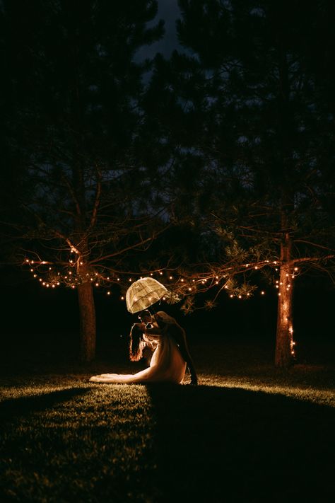 Lights Backyard, Twinkle Lights Wedding, Sunset Shoot, Fairy Lights In Trees, Forest Elopement, Engagement Photography Poses, Forest Light, Dancing In The Dark, Elopement Ceremony