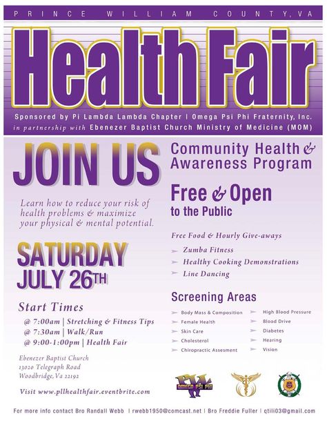 FREE Zumba @ PLL Health Fair by HIPS Fitness! www.hipsfitness.com/#!events Health And Wellness Fair Ideas, Health Fair Booth Ideas, Health Fair Ideas, Dsp Week, Resident Appreciation, Wellness Fair, Outreach Program, Omega Psi Phi Fraternity, Exercise Science