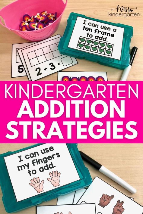 Task card boxes with addition strategies on each cover. Kindergarten Small Groups, Addition Math Centers, Kindergarten Addition, Teaching Addition, Addition Strategies, Special Education Math, Addition Practice, Addition Kindergarten, Miss Kindergarten