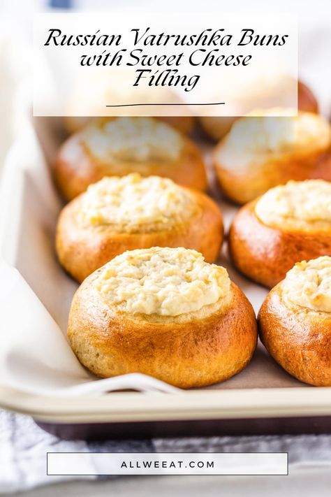 Russian Vatrushka Buns with Sweet Cheese Filling 🧀🍞  Indulge in these Vatrushka Buns, a delightful Russian Pastry with a creamy Sweet Cheese Filling. This Cheese Buns Recipe is an easy and delicious way to enjoy Cheese Filled Buns. Perfect as a treat or snack!  ✨ Save this Pin for a scrumptious cheese pastry recipe!  #VatrushkaBuns #CheeseBunsRecipe #RussianPastry #SweetCheeseBuns #CheeseFilledBuns #RussianBuns #CheesePastryRecipe #VatrushkaRecipe #EasyCheeseBuns #RussianCheesePastry Baked Cheese Buns, Vatrushka Buns, Russian Christmas Food, Vatrushka Recipe, Simple Dough Recipe, Cheese Buns Recipe, Russian Snacks, Filled Buns, Ibs Friendly Food