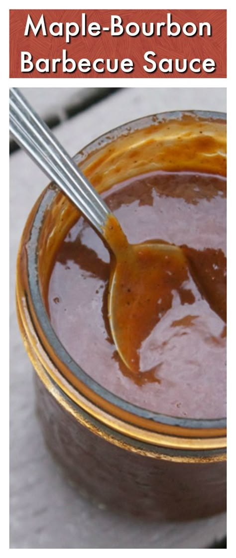 Maple Bourbon Sauce Recipe, Bourbon Barbecue Sauce Recipe, Bourbon Bbq Sauce Recipe, Bourbon Barbecue Sauce, Maple Syrup Recipes, Sweet Bourbon, Bourbon Recipes, Bourbon Sauce, Maple Bourbon