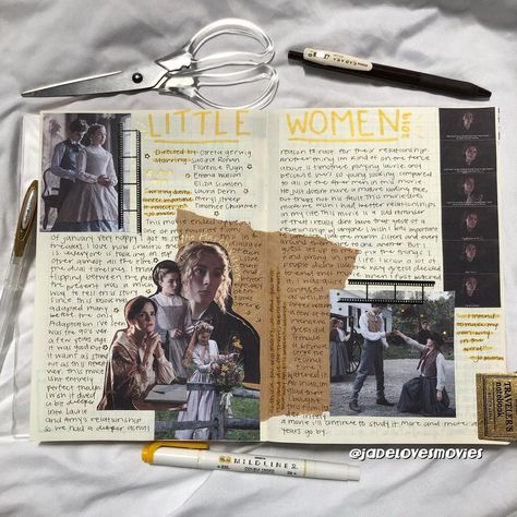 Art Book Collage, Movie Scrapbook Page Ideas, Film Review Journal, Journal Movie Page, Movie Journal Aesthetic, Movie Review Journal Ideas, Movie Journal Page, Movie Journal Ideas, Movie Review Journal