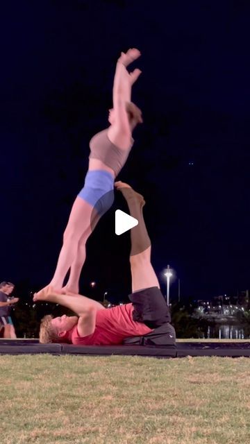 @acrobrian on Instagram: "Twilight flow w @tklaff_ flying so gracefully. Flow inspo from @acro_connection  #acroyoga #yoga #acro #fitness #acrobatics #yogainspiration #circus #partneryoga #partneracrobatics #acroisfun #acrotutorial" Fun Yoga Poses For Two People, Yoga Poses For Beginners 2 People, Acroyoga Poses, Acrobatic Poses, 3 Person Yoga Poses, Two Person Yoga Poses, Two Person Yoga, 2 Person Yoga, Two People Yoga Poses