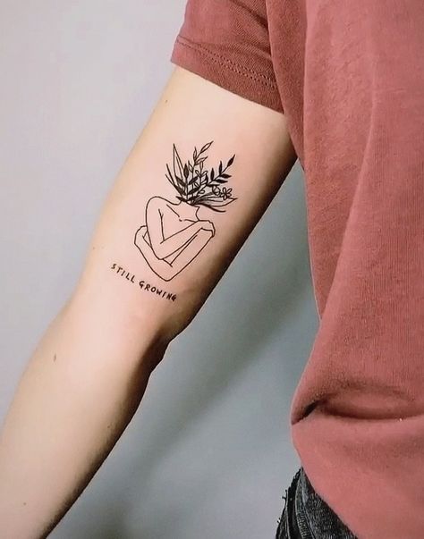 Grow Tattoo Ideas, Still Growing Tattoo Ideas, Growing Tattoo Ideas, Still Growing Tattoos, Still Growing Tattoo, Growing Tattoo, Petit Tattoo, Elbow Tattoos, Small Girl Tattoos