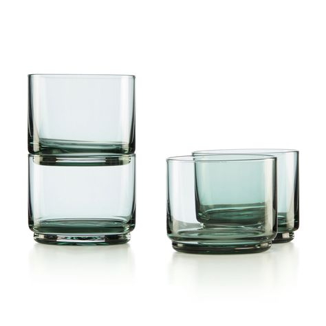 Lenox "Tuscany Classics" Set of 4 Green Short Stackable Glasses. The "Tuscany Classics" collection by Lenox has a wide variety of shapes for every use. This set of four green-hued short stackable glasses is ideal for servings of soda and mixed drinks. Crafted of high-quality, durable glass, perfect for both casual and elegant occasions. The perfect set for tight cabinet space! Dishwasher safe. Each glass measures 2 1/2"H and holds 9 ounces. Item(s) are safely and securely packaged. Drinking Glass Sets, Highball Glasses, Bar Glassware, Kitchen Mirror, Metal Mirror, Glassware Set, Drinking Glass, Drinking Glasses, Glass Set