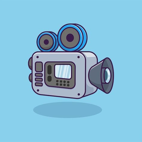 Movie camera with film roll cartoon icon... | Premium Vector #Freepik #vector #video-tape #film #film-negative #camera-reel Camera Illustration, Graphic Icons, Movie Reels, Film Roll, Film Reels, Movie Camera, Web Blog, Illustration Style, Cartoon Icons