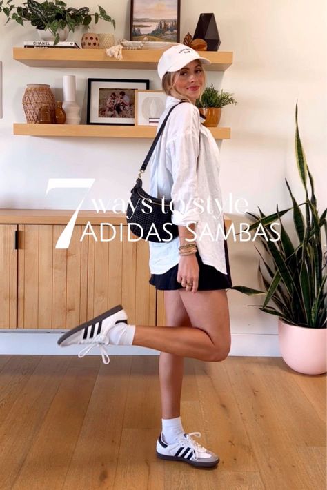 Adidas Samba Outfit Women, Adidas Shoes Outfit, Sambas Adidas Women Outfit, Samba Adidas Outfit, Samba Og Shoes, Samba Dress, Looks Adidas, Casual Sporty Outfits, Dress And Sneakers Outfit