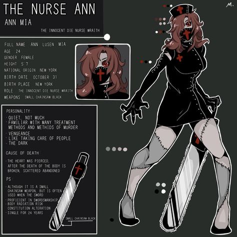 the nurse ann Nurse Ann, Creepypasta Girls, Scary Creepypasta, Creepypasta Proxy, Creepypasta Oc, Creepy Pasta Family, Creepypasta Funny, Eyeless Jack, Ticci Toby