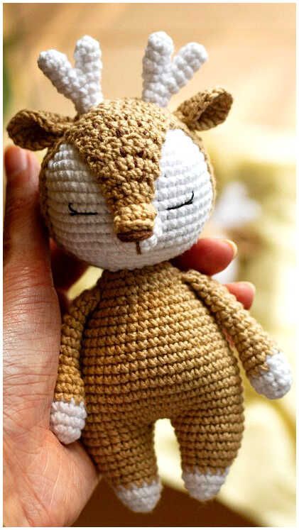 Amigurumi Nyasha The Deer Free Pattern Deer Amigurumi Pattern, Amigurumi Woodland Animals Free Crochet, Crochet Deer Amigurumi, Crocheted Deer Patterns, Crocheted Woodland Animals, Crochet Fawn Pattern Free, Free Crochet Deer Pattern, Free Deer Crochet Pattern, Deer Crochet Pattern Free