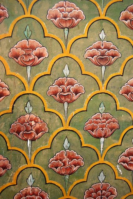 India, patterns, colors | Niels_J | Flickr India Pattern, Indian Patterns, Indian Prints, Arte Sketchbook, Green And Yellow, Marimekko, Vintage Wallpaper, Textile Patterns, Textile Prints