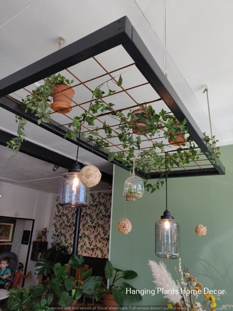 Hanging plant pots-hanging plant holder hanging plant shelf Hanging Plants Ideas, Plants Ideas, Garden Decor Ideas, Cabinets Diy, Decorating Ideas On A Budget, Deck Decorating Ideas, Backyard Lighting, Deck Decorating Ideas On A Budget, House Plants Decor