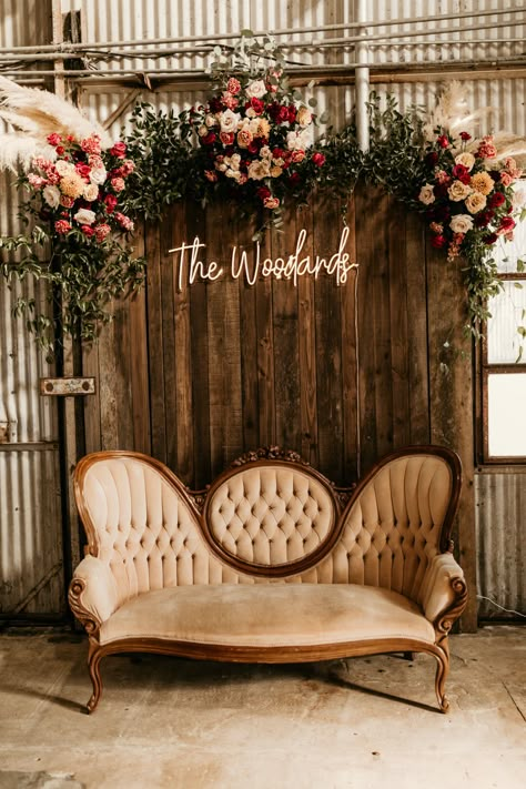 Behind The Veil: Jaci & Cade "An Industrial Boho Wedding" - Fabulous Frocks Bridal Industrial Boho Wedding, Simple Wedding Backdrop, Wooden Arches, Wedding Photo Walls, Fall Boho Wedding, Wedding Backdrop Ideas, Industrial Boho, Boho Backdrop, Wooden Backdrops