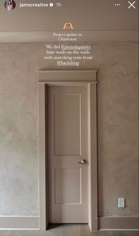 Wall Molding Lime Wash, Limewash Picture Frame Molding, Limewash Door, Lime Wash Entryway, Limewash Board And Batten, Limewash Walls With Molding, Limewashed Walls, Limewash Walls, Bed Color