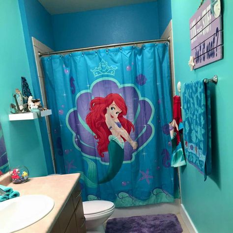 Arial  bathroom Ariel Bathroom Decor, Disney Princess Themed Bedroom, Little Mermaid Bathroom Ideas, Mermaid Bathroom Kids, Mermaid Bathroom Ideas, Mermaid Themed Bathroom, Little Mermaid Bedroom, Ariel Bathroom, Little Mermaid Bathroom