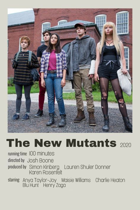 The New Mutants Poster, New Mutants Movie, Minimalist Polaroid Poster, Indie Movie Posters, New Mutants, The New Mutants, Tv Series To Watch, Buku Harry Potter, Polaroid Poster