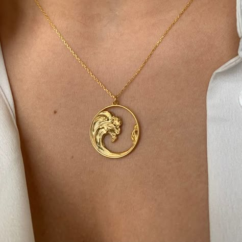 Surf Necklace, Wave Pendant, The Great Wave, Wave Necklace, Beach Gifts, Jewelry Accessories Ideas, Classy Jewelry, Ocean Lover, Ocean Wave