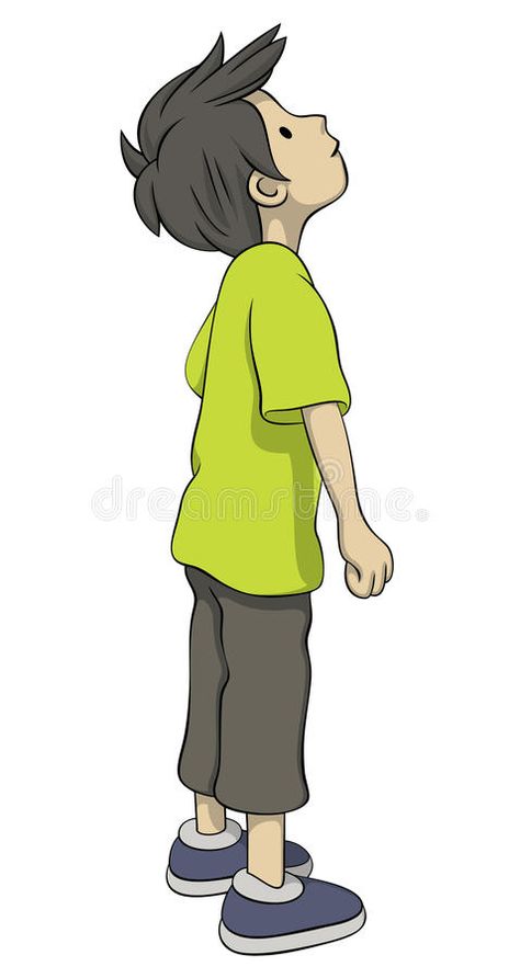 Boy is looking up. Boy in green shirt is looking up surprised #Sponsored , #PAID, #Paid, #Boy, #shirt, #surprised, #green Drawing Looking Up, Character Looking Up, Look Up Drawing, Cartoon Boy Drawing, Surprised Illustration, Looking Up Illustration, Boy Drawing Sketches, Boy Illustration Art, Looking Up Pose