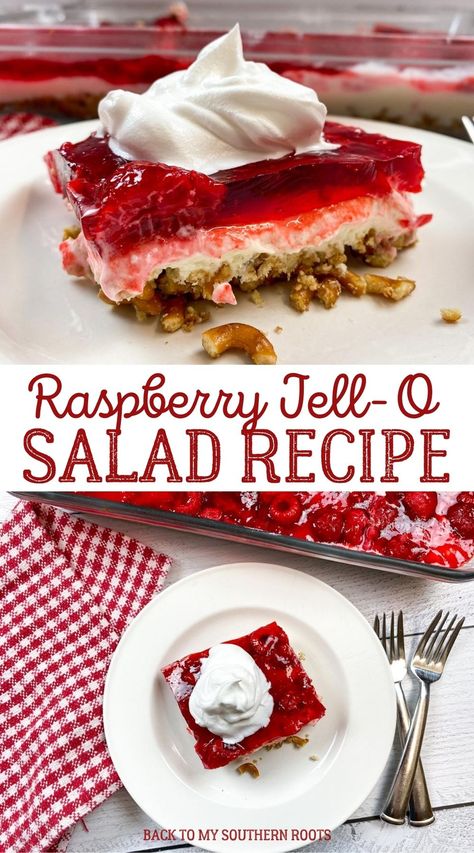 Raspberry Jello Salad is a popular, colorful, and sweet dessert that is perfect for the Thanksgiving and Christmas holidays.