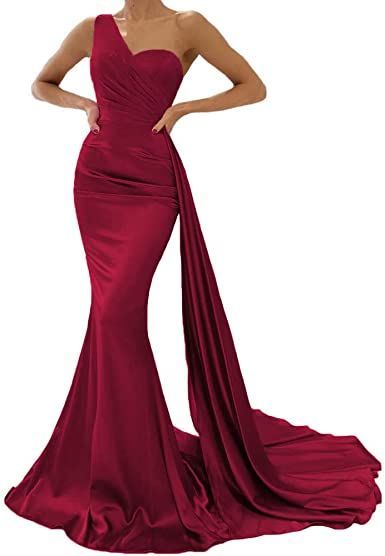 Satin Bridesmaid Dresses Long, Satin Prom Dress Long, Maroon Bridesmaid Dresses, Dresses Long Formal, Mermaid Gown Prom, Bridesmaid Dresses Satin, Satin Prom Dresses, Red Satin Dress, Mermaid Bridesmaid