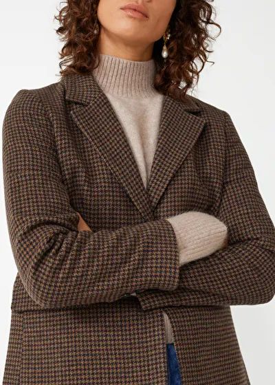 Fitted Checkered Blazer - Brown Checks - Blazers - & Other Stories US Checkered Blazer, Brown Blazer, Checked Blazer, Fashion Story, Shirt Skirt, Wool Blazer, Wool Jacket, Double Breasted Suit Jacket, Access Denied