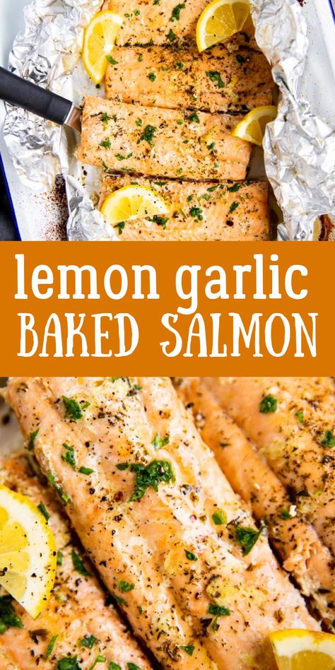 Salmon Recipes Garlic Butter, Garlic Butter Salmon Recipes, Salmon Recipes Garlic, Butter Salmon Recipes, Garlic Baked Salmon, Lemon Salmon Recipes, Frozen Salmon Recipe, Salmon Recipes Baked In Foil, Salmon Recipes Oven