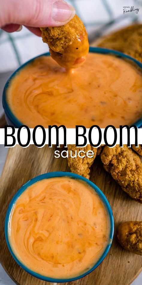 Boom boom sauce is a fantastic dipping sauce with a sweet and tangy flavor and a little bit of spiciness that is addictive! Homemade Boom Boom Sauce, Sweet And Tangy Sauce, Chicken Skewer Dipping Sauce, Kens Boom Boom Sauce Recipe, Boom Boom Chicken Recipes, Bam Bam Sauce Recipe, Cheese Stick Dipping Sauce, Bam Bam Sauce, Fried Chicken Dipping Sauce Recipes