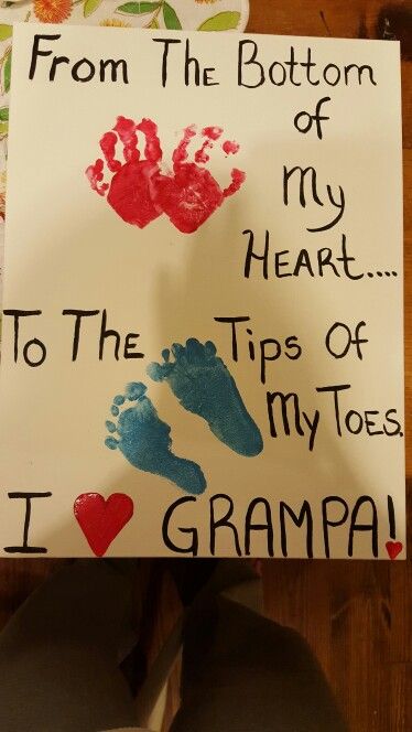 Grandpa Birthday Card, Happy Birthday Grandpa, Homemade Birthday Gifts, Grandparents Day Crafts, Grandfather Birthday, Dads Birthday, Grandpa Birthday Gifts, Baby Art Projects, Grandpa Birthday