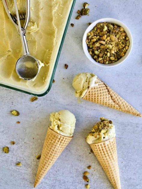 Pistachio Gelato Recipe, Italian Gelato Recipe, Dairy Free Gelato, Quick Summer Desserts, Peppermint Crisp Tart, Italian Gelato, Pistachio Gelato, Gelato Recipe, Pistachio Cream