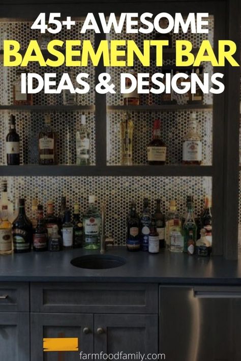 Small Sports Bar Ideas, Dark Green Basement Bar, Dark Green Bar Room, In Home Bar Designs, Built In Bar Ideas For Home, Wet Bar Ideas In Living Room Built Ins, Basement Bar Design Ideas, Simple Basement Bar Ideas, Home Bar Aesthetic