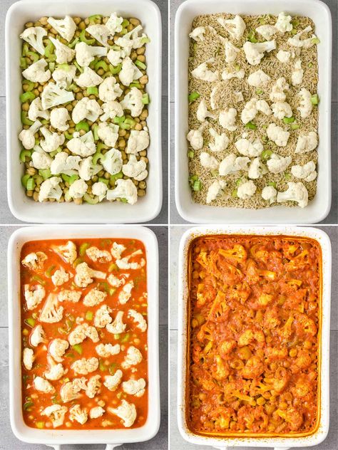 Buffalo Chickpea Cauliflower Casserole is so easy to make and requires just 10 simple ingredients. Vegan and gluten-free, this is a spicy hearty dinner that's full of protein and fiber and absolutely delicious! WFPB and oil-free. Buffalo Cauliflower Casserole, Vegan Buffalo Sauce, Savoury Pie, Buffalo Chickpea, Zucchini Recipes Baked, Vegan Buffalo Cauliflower, Cauliflower Casserole Recipes, Apple Walnut Salad, Quinoa Casserole