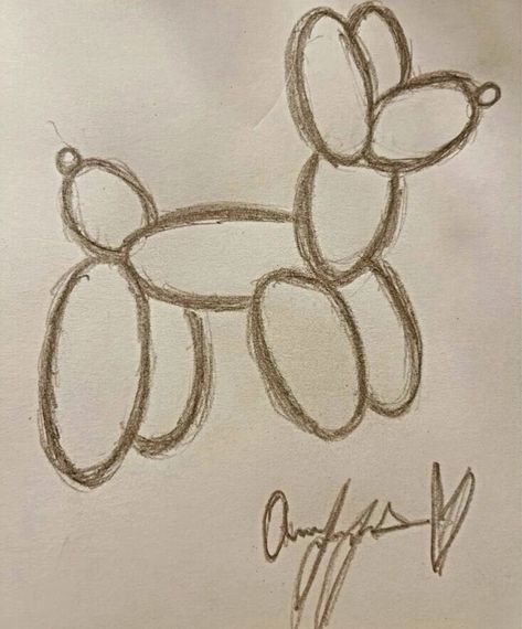 Balloon Dog Drawing, How To Draw Balloons, Pencil Art Love, Spiders Funny, Cat Hacks, Love Ideas, Easy Doodles Drawings, Easy Drawings Sketches, Balloon Dog