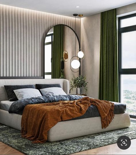 Greenery Apartment, Contemporary Bedroom Design, Nails Home, Bedroom Interior Design Luxury, Apartment Bedroom, Bedroom Bed Design, Bedroom Furniture Design, Small Room Bedroom, Contemporary Bedroom