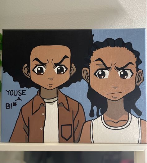 #theboondocks #painting #canvasart #canvaspainting Baddie Cartoon Aesthetic Pfp, Boondocks Drawings, Pink Canvas Art, Disney Canvas Art, The Boondocks, Disney Canvas, Draw Ideas, Canvas Art Projects, Inspiration Painting