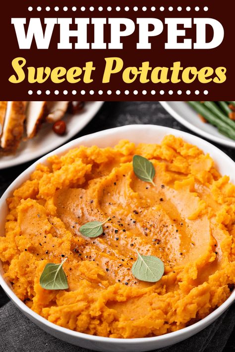 This recipe for whipped sweet potatoes is fluffy, creamy, and perfectly sweet. With just 7 simple ingredients, you can whip up this classic comfort food anytime of year. Potato Thanksgiving Recipes, Healthy Mashed Sweet Potatoes, Mashed Sweet Potatoes Healthy, Whipped Sweet Potatoes, Whipped Potatoes, Recipe Potato, Healthy Vegetable Recipes, Recipes With Few Ingredients, Recipes Fall