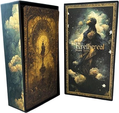 Amazon.com: Erethereal Shadow Work Tarot Deck | 78 Cards, Dark Vintage Ethereal Gold Foil Edges, Oracle, Indie Beginner's Divination, Golden Thread with Unique Artwork : Toys & Games Shadow Work Tarot, Tarot Cards For Beginners, 78 Tarot Cards, Golden Thread, Dark Vintage, Tarot Card Decks, Green Witch, Oracle Decks, Shadow Work