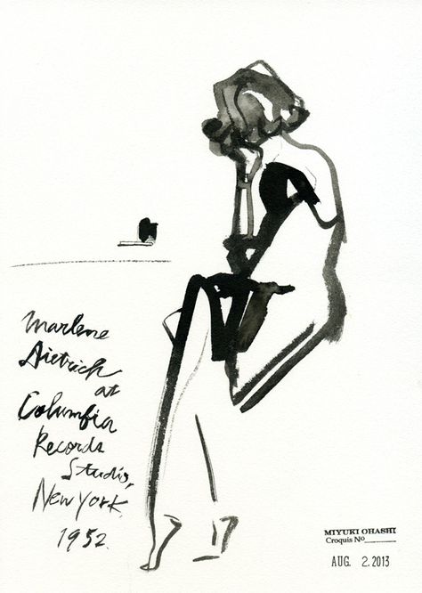 Miyuki Ohashi, Pin Up Illustration, The Three Graces, Classic Hollywood Glamour, Fashion Design Sketch, Three Graces, Figure Sketching, Columbia Records, Marlene Dietrich